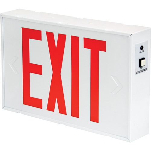 Enseigne de sortie, DEL, &agrave; piles/&agrave; raccordement fixe, 12-1/5" lo x 7-1/2" la, Anglais Helyx Safety & Industrial Supplies