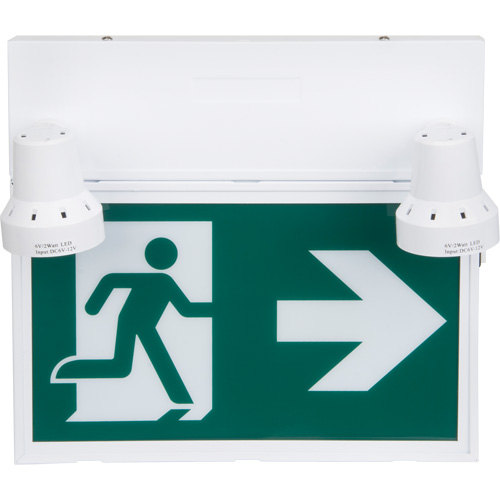 Enseigne d'homme qui court avec &eacute;clairage de s&eacute;curit&eacute;, DEL, &agrave; piles/&agrave; raccordement fixe, 12-1/10" lo x 11" la, Pictogramme Helyx Safety & Industrial Supplies