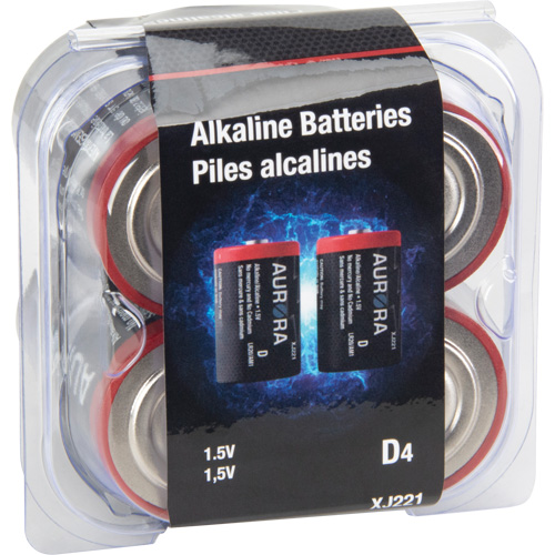 Industrial Alkaline Batteries, D, 1.5 V Helyx Safety & Industrial Supplies