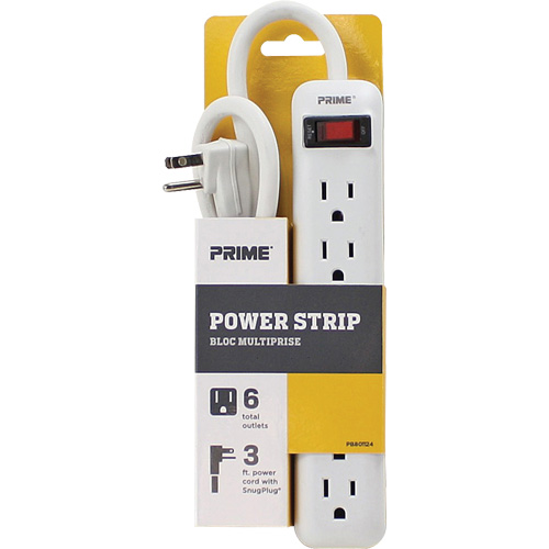 Power Strip, 6 Outlet(s), 3', 15 A, 1875 W, 125 V Helyx Safety & Industrial Supplies