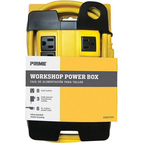 Workshop Power Box, 8 Outlet(s), 6', 15 Amps, 1875 W, 125 V Helyx Safety & Industrial Supplies