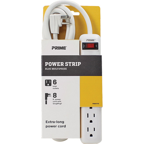 Power Strip, 6 Outlet(s), 8', 15 A, 1875 W, 125 V Helyx Safety & Industrial Supplies