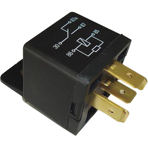 Mini relais unipolaire &agrave; une direction avec r&eacute;sistance, Prise, 40 A, 12 V Helyx Safety & Industrial Supplies