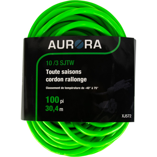 Industrial Extension Cord, All-Weather, SJTW, 10/3 AWG, 15 A, 100' Helyx Safety & Industrial Supplies