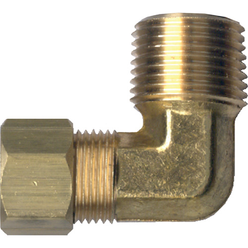 90° Pipe Elbow Fitting, Tube x Male Pipe, Brass, 1/4" x 1/2" Helyx Safety & Industrial Supplies