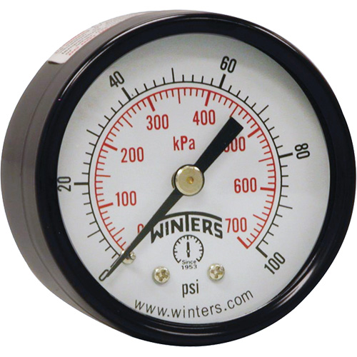Manom&egrave;tre &eacute;conomique,  2", 0 - 160 psi, Fixation arri&egrave;re, Analogique Helyx Safety & Industrial Supplies