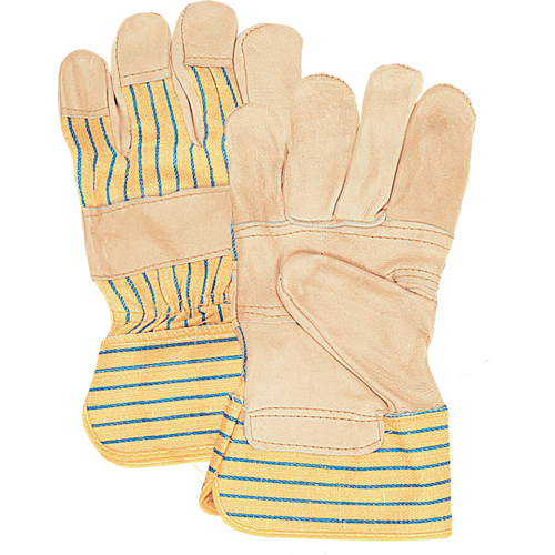 Gants d'ajusteur &agrave; paume renforc&eacute;e, Grand, Paume en Cuir fleur de vache, Doublure en Coton Helyx Safety & Industrial Supplies