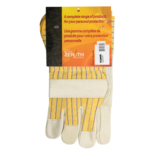 Gants d'ajusteur &agrave; paume renforc&eacute;e, Grand, Paume en Cuir fleur de vache, Doublure en Coton Helyx Safety & Industrial Supplies