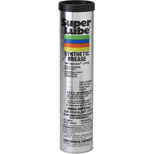 Super Lube Synthetic Based Grease With PFTE, 400 g, Cartridge Helyx Safety & Industrial Supplies