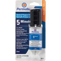 PermaPoxy 5 Minute General Purpose Epoxy, 29.5 ml, Epoxy, Two-Part, Clear Helyx Safety & Industrial Supplies