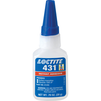 431 Surface Insensitive Instant Adhesive, Clear, Bottle, 20 g Helyx Safety & Industrial Supplies