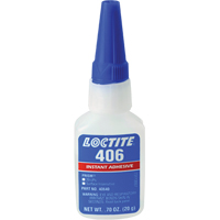 Adh&eacute;sif instantan&eacute; Prism 406, Transparent, Bouteille, 0,7 liq. oz. Helyx Safety & Industrial Supplies