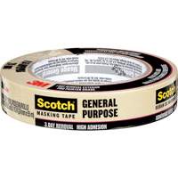 Scotch&reg; General Purpose Masking Tape 2020, 24 mm (1") x 55 m (180'), Tan Helyx Safety & Industrial Supplies