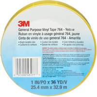 Ruban en vinyle pour travaux g&eacute;n&eacute;raux 764, 25,4 mm (1") la x 32,9 m (108') lo, 5 mils, Jaune Helyx Safety & Industrial Supplies