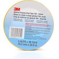 Ruban en vinyle pour travaux g&eacute;n&eacute;raux 764, 76 mm (3") la x 32,9 m (108') lo, 5 mils, Jaune Helyx Safety & Industrial Supplies