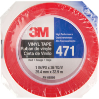 Ruban en vinyle 471, 25,4 mm (1") la x 32,9 m (108') lo, 5,3 mils, Rouge Helyx Safety & Industrial Supplies