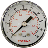Manom&egrave;tre,  1-1/2", 0 - 100 psi, Fixation arri&egrave;re, Analogique Helyx Safety & Industrial Supplies