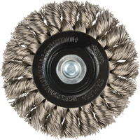 Brosses rotatives &agrave; fils nou&eacute;s - Brosse rotative &agrave; fils nou&eacute;s a/queue 1/4", Fils nou&eacute;s standards, Dia. 3", Fils 0,014", Acier inoxydable Helyx Safety & Industrial Supplies