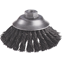 Brosses-boisseau &agrave; fils nou&eacute;s - Brosse-boisseau &eacute;vas&eacute;e, Dia. 6", Fils 0,02", Arbre 5/8"-11, Acier Helyx Safety & Industrial Supplies