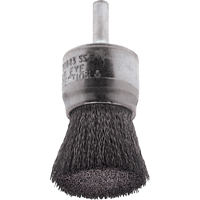 Brosses mont&eacute;es &agrave; fils cr&ecirc;p&eacute;s, 1/2", Fils 0,0104", Tige 1/4" Helyx Safety & Industrial Supplies
