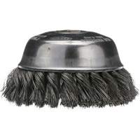 Brosse boisseau &agrave; fil nou&eacute;, 4" dia. x 5/8"-11 arbre Helyx Safety & Industrial Supplies