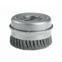 Brosses-boisseau &agrave; fils nou&eacute;s avec bride - Robustes, 4" dia. x 5/8"-11 arbre Helyx Safety & Industrial Supplies