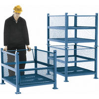 Conteneurs en m&eacute;tal grillag&eacute;, 2 panneaux repliables, Capacit&eacute; 2500 lb, 34,5" la x 40,5" p x 32,25" h Helyx Safety & Industrial Supplies