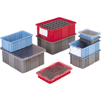 Contenants Divider Box, Poly&eacute;thyl&egrave;ne, 10,8" la x 8,3" p x 2,5" h, Gris Helyx Safety & Industrial Supplies