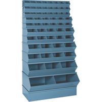 Bacs sectionnels superposables, Cap. 100 lb, 37" la x 8" p x 4-1/2" h, Bleu Helyx Safety & Industrial Supplies