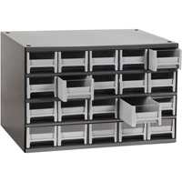 Casiers modulaires pour pi&egrave;ces, Acier, 20 tiroirs, 17" x 10-9/16" x 2-1/16", Gris Helyx Safety & Industrial Supplies