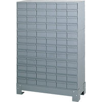 Casiers &agrave; tiroirs industriels avec base, 72 tiroirs, 34-1/8" la x 12-1/4" p x 48-1/8" h, Gris Helyx Safety & Industrial Supplies