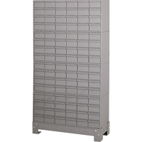 Casiers &agrave; tiroirs industriels avec base, 96 tiroirs, 34-1/8" la x 12-1/4" p x 62-1/2" h, Gris Helyx Safety & Industrial Supplies