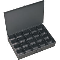 Boîtes &agrave; fond courb&eacute;, Acier, 20 compartiments, 13-3/8" la x 9-1/4" p, 2" h, Gris Helyx Safety & Industrial Supplies