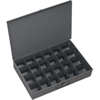 Boîtes &agrave; fond courb&eacute;, Acier, 24 compartiments, 13-3/8" la x 9-1/4" p, 2" h, Gris Helyx Safety & Industrial Supplies