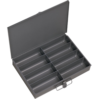 Boîtes &agrave; fond courb&eacute;, Acier, 8 compartiments, 13-3/8" la x 9-1/4" p, 2" h, Gris Helyx Safety & Industrial Supplies