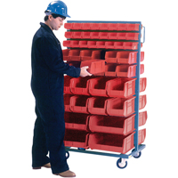 Double-Sided Mobile Bin Rack, Double-sided, 96 bins, 36" W x 24" D x 63" H Helyx Safety & Industrial Supplies