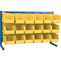 Louvered Rack with Bins, 18 Bins, 36" W x 8-1/4" D x 22" H Helyx Safety & Industrial Supplies