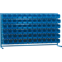 Louvered Rack with Bins, 72 Bins, 72" W x 15" D x 40" H Helyx Safety & Industrial Supplies