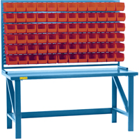 Louvered Rack with Bins, 36 Bins, 72" W x 15" D x 40" H Helyx Safety & Industrial Supplies