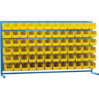 Louvered Rack with Bins, 72 Bins, 72" W x 15" D x 40" H Helyx Safety & Industrial Supplies