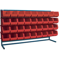Louvered Rack with Bins, 36 Bins, 72" W x 15" D x 40" H Helyx Safety & Industrial Supplies