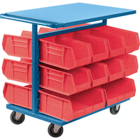Chariot &agrave; bacs avec bacs, &agrave; deux c&ocirc;t&eacute;s, 20 bacs, 24" la x 38-1/2" p x 36-1/2" h Helyx Safety & Industrial Supplies