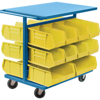 Bin Cart with Bins, Double-sided, 20 bins, 24" W x 38-1/2" D x 36-1/2" H Helyx Safety & Industrial Supplies