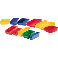 Bacs de rangement pour tablettes, 11-1/8" la x 4" H x 11-5/8" p, Jaune, Capacit&eacute; 30 lb Helyx Safety & Industrial Supplies