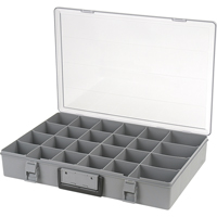 Boîte &agrave; compartiments, Plastique, 24 compartiments, 18-1/2" la x 13" p, 3" h, Gris Helyx Safety & Industrial Supplies