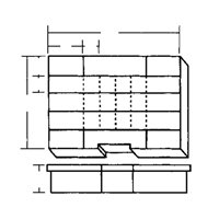 Boîte &agrave; compartiments, Plastique, 24 compartiments, 15-1/2" la x 11-3/4" p, 2-1/2" h, Gris Helyx Safety & Industrial Supplies