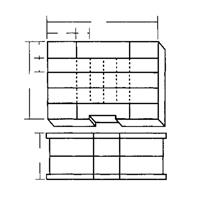 Boîte &agrave; compartiments, Plastique, 48 compartiments, 15-1/2" la x 11-3/4" p, 5" h, Gris Helyx Safety & Industrial Supplies