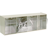 Tip-Out Bins Modular Storage System, 23-5/8" W x 6-5/8" D x 8-1/8" H, 4 Drawers Helyx Safety & Industrial Supplies