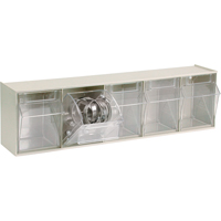 Tip-Out Bins Modular Storage System, 23-5/8" W x 5-1/4" D x 6-1/2" H, 5 Drawers Helyx Safety & Industrial Supplies
