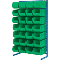 Support stationnaire pour bacs &agrave; un c&ocirc;t&eacute;, 36" la x 12" p x 61" h, 28 bacs Helyx Safety & Industrial Supplies